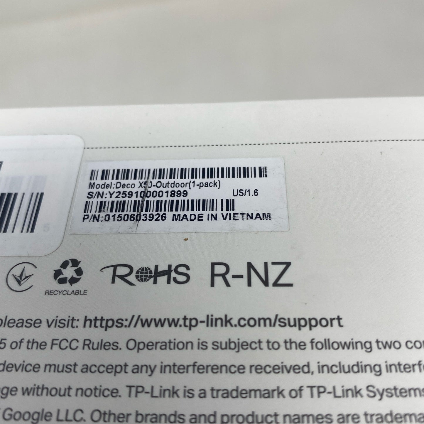 Serial #/Tag-LPNNC6H3PRNM2