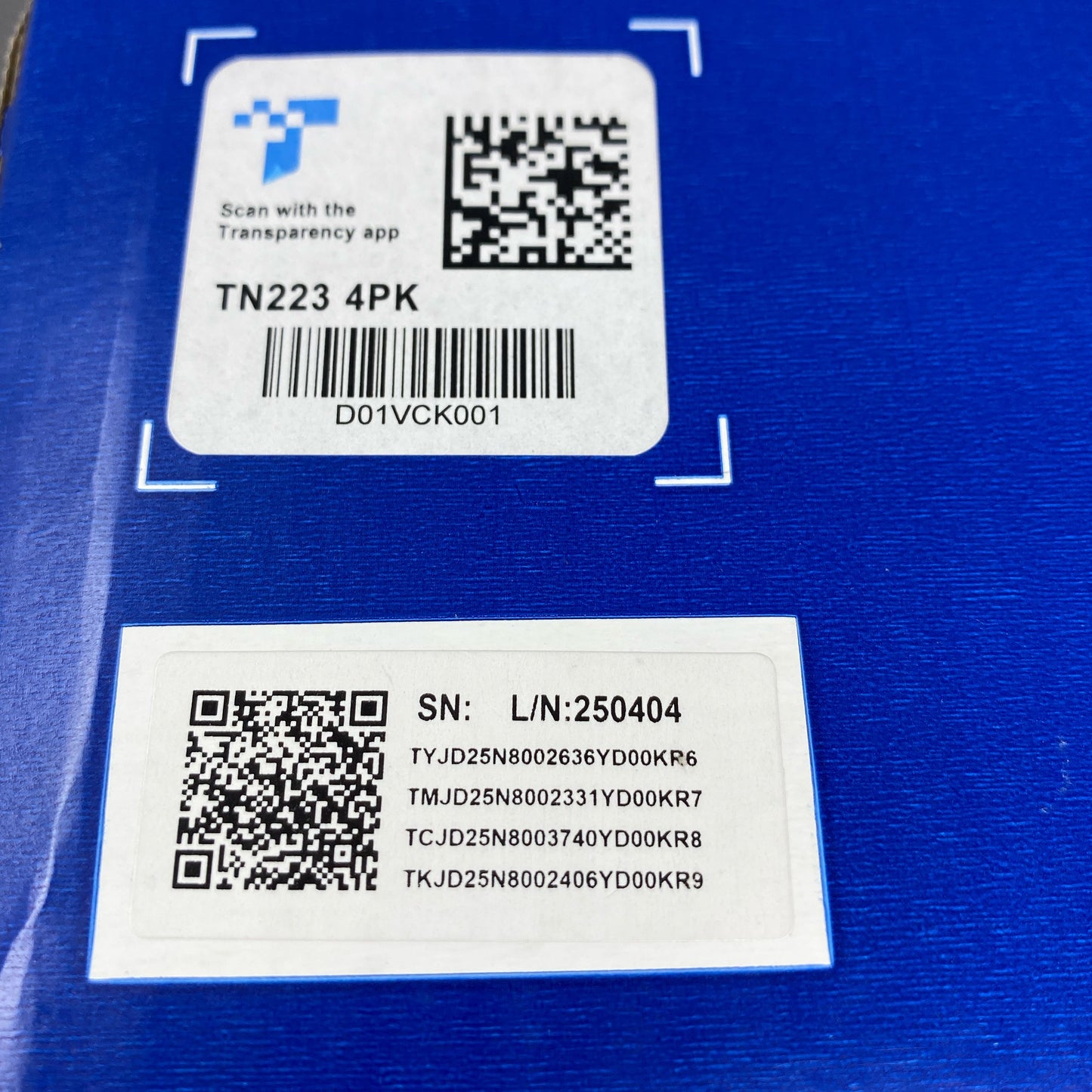 Serial #/Tag-LPNO547563497