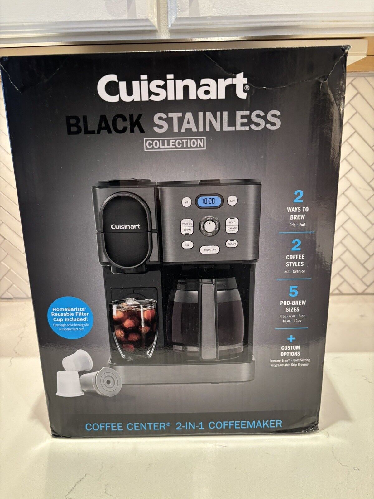 Cuisinart 12-Cup Glass Carafe Automatic Hot & Iced Coffee Maker Stainless Steel