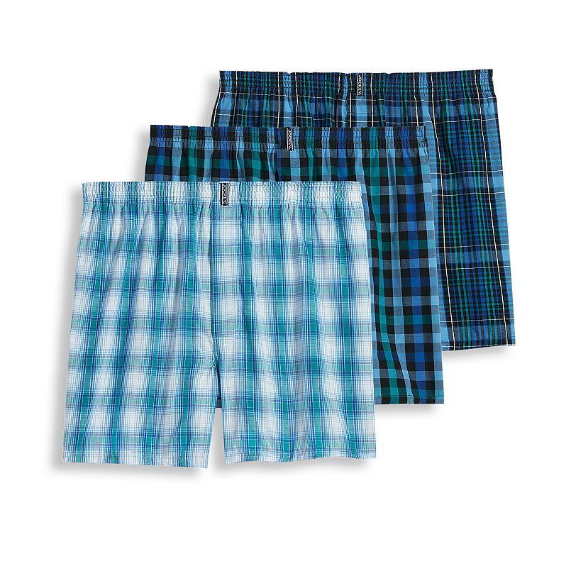 Jockey Boxer Brief Classic Cotton Blend Full Cut Woven Plaids Men's 3pk - Large