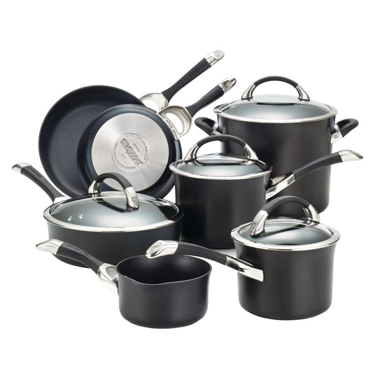 Circulon Symmetry Hard-Anodized Nonstick 11-Piece Cookware Set - Black