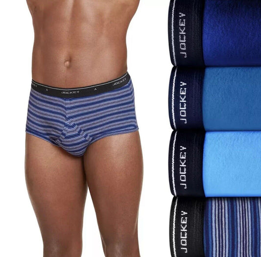 Men's Jockey Underwear 4-pack Classic Knit Full-Rise Briefs/Blue Size 36