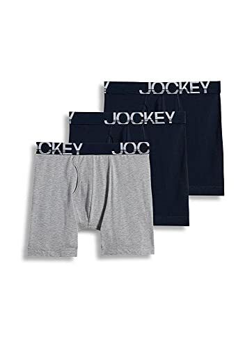 Jockey Active Stretch Cotton 7" Long Leg Boxer Briefs 3 Pack - Men's Size L