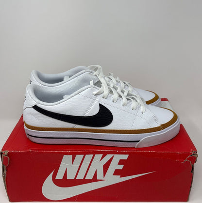 Nike Men's Court Legacy, White Black Desert Ochre Gum Light Brown Size 9