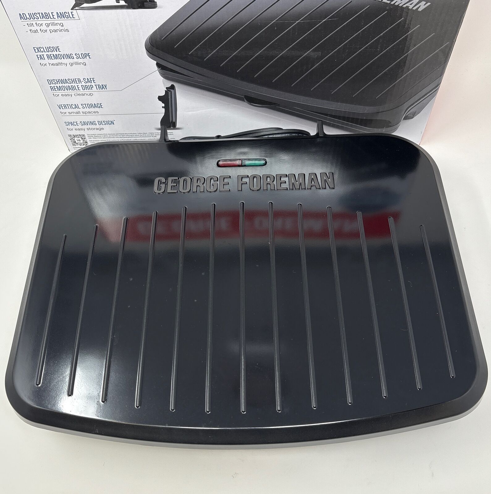 George Foreman 5-Serving Classic Plate Electric Indoor Grill and Panini Press