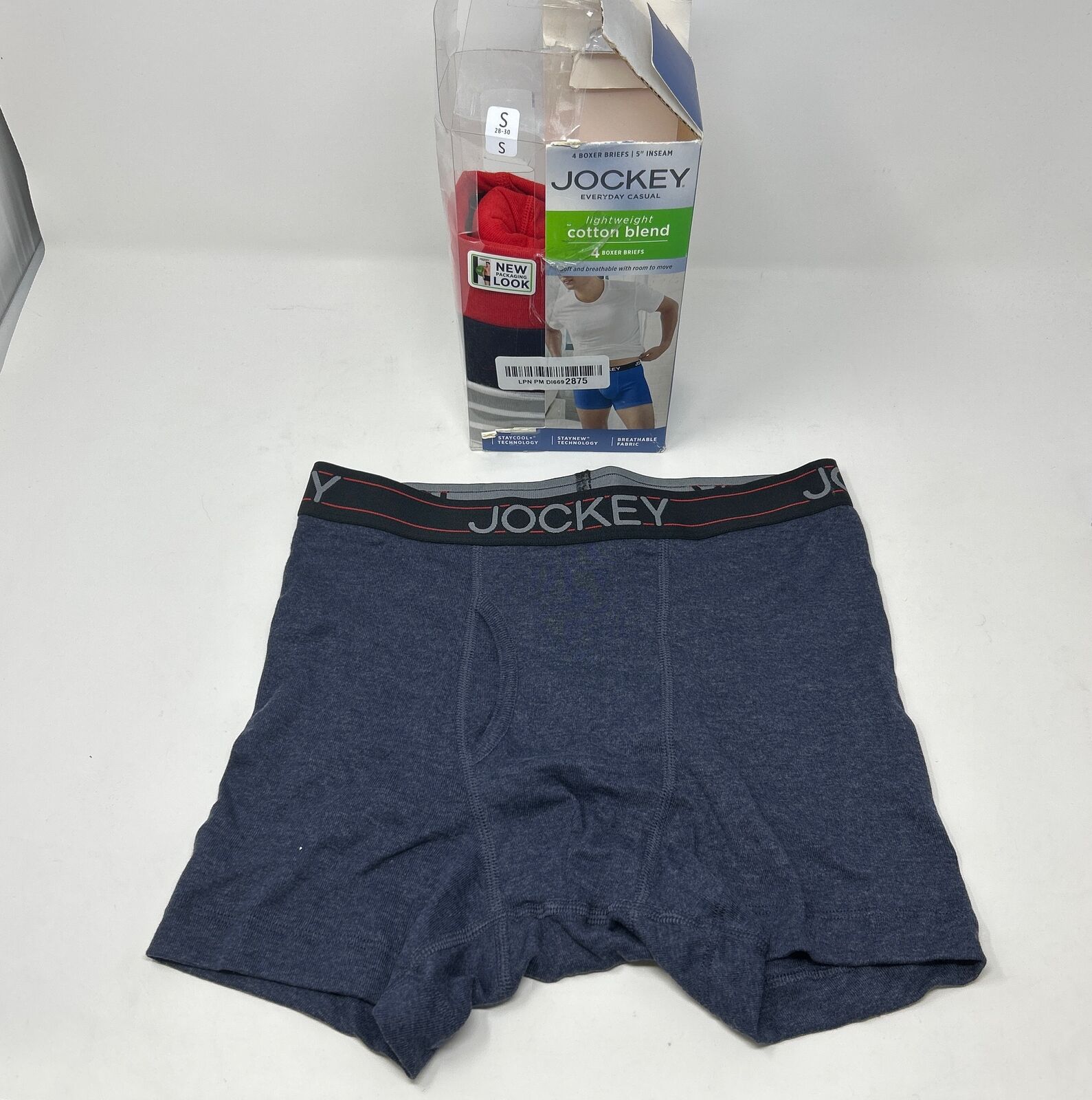 Men's Jockey 4-Pack Active Cotton Lightweight Cotton Blend 5" Underwear Size: S