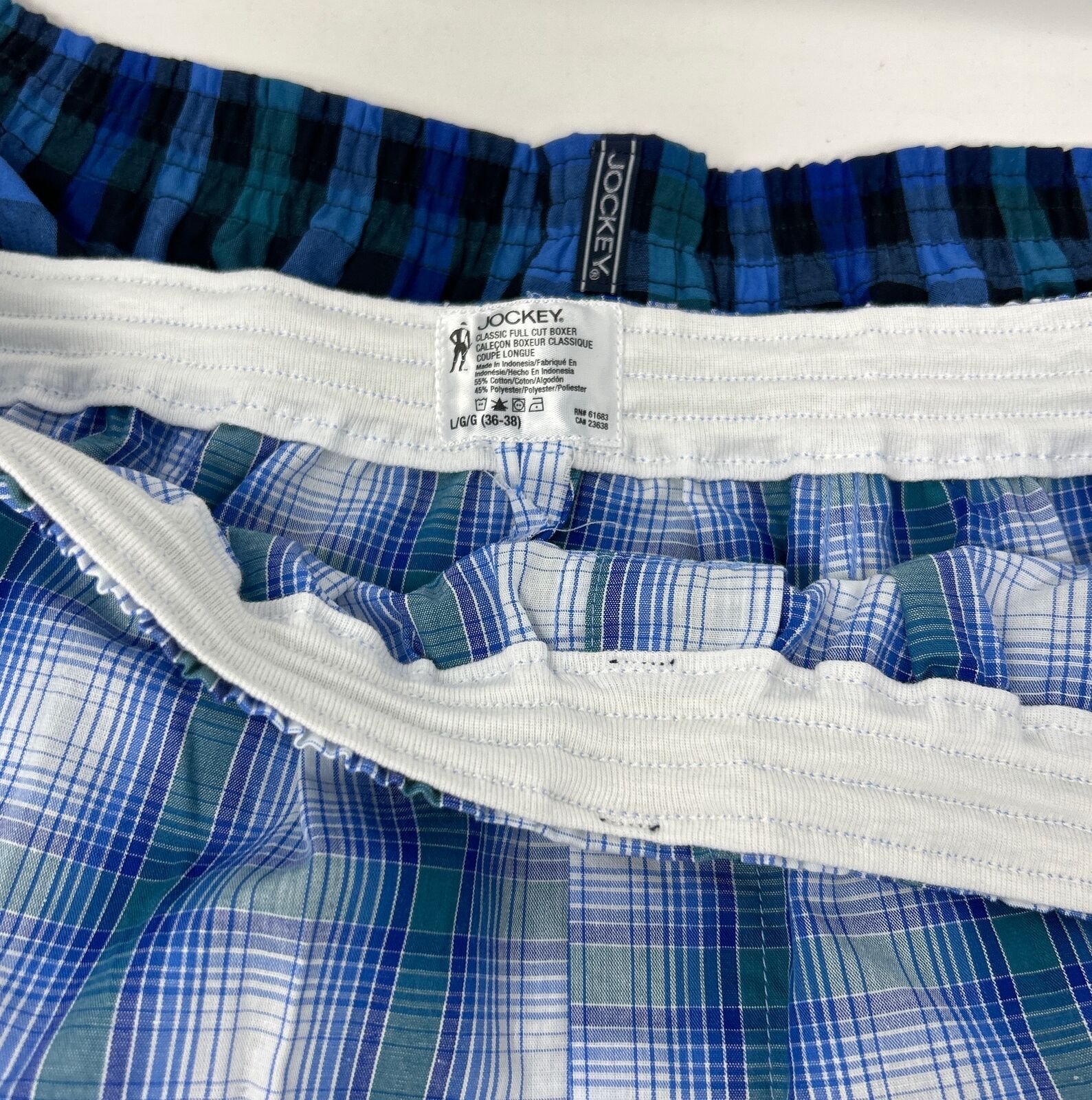 Men's 3-Pack Jockey Classic Cotton Blend Full Cut Boxers Plaids - 3 pack Large