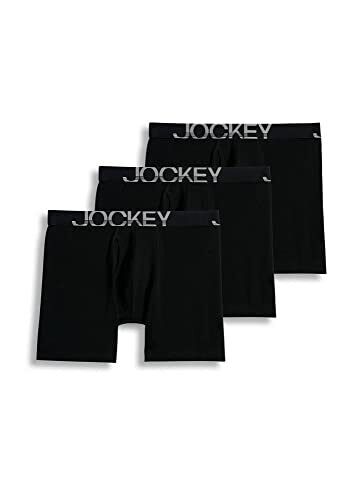 Jockey Men's Underwear ActiveStretch 7" Long Leg Boxer Brief - 3 Pack - S