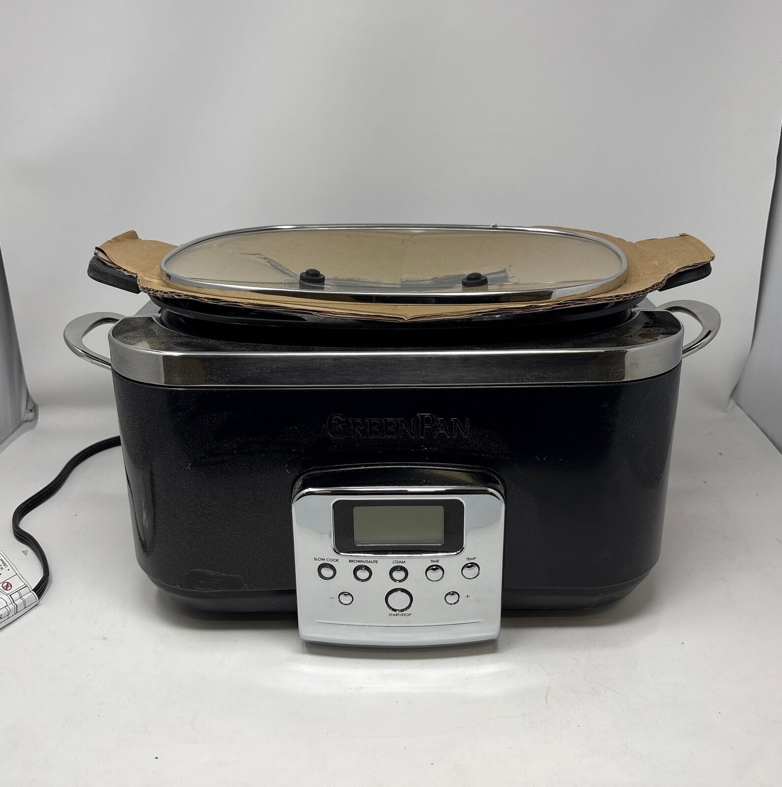 GreenPan Elite 8 in 1 Nonstick Programmable 6 QT Electric Slow Cooker - BLACK