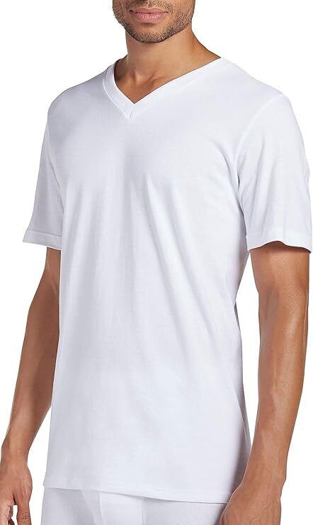 Jockey Men's Classic Bonus Pack V-Neck T-Shirt (3-Pack + 1 Free) White - Large