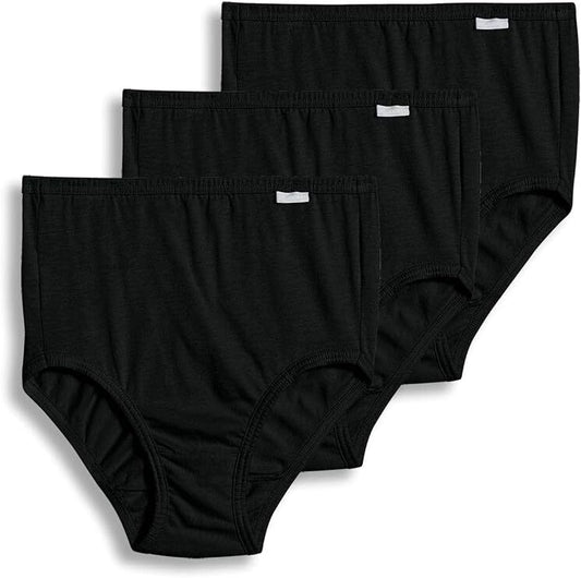 Jockey Women's Underwear Elance Brief - 3 Pack - Black, 7L