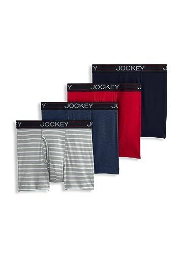 Men's Jockey 4-Pack Active Cotton Lightweight Cotton Blend 5" Underwear Size: S