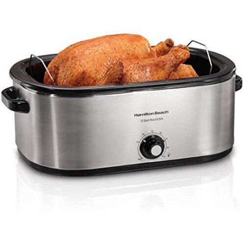 Hamilton Beach 28 Lb 22-Quart Roaster Oven With Self-Basting Lid Stainless Steel