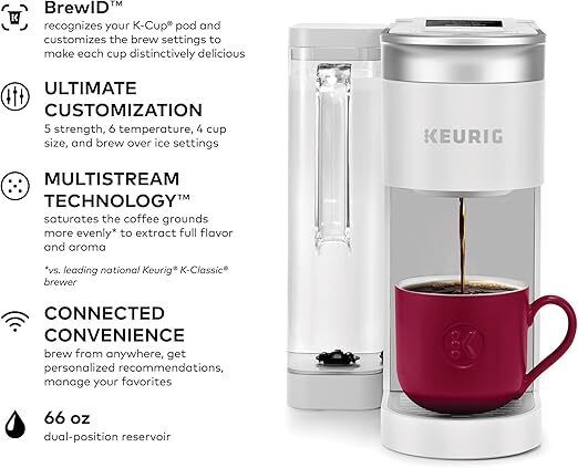 Keurig - K-Supreme SMART Single Serve Coffee Maker, WiFi Compatibility - White