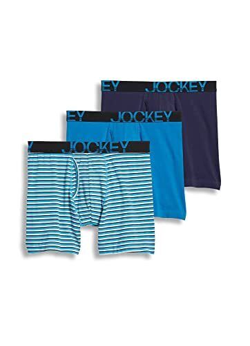 Jockey Men's Underwear ActiveStretch 7" Long Leg Boxer Brief - 3 Pack, Small