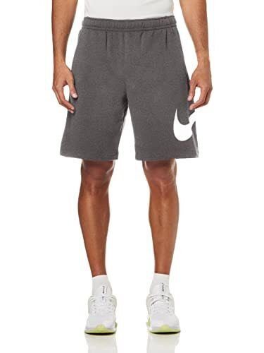 Nike Men's Sportswear Club Short Basketball Graphic Charcoal Heathr/White Size S