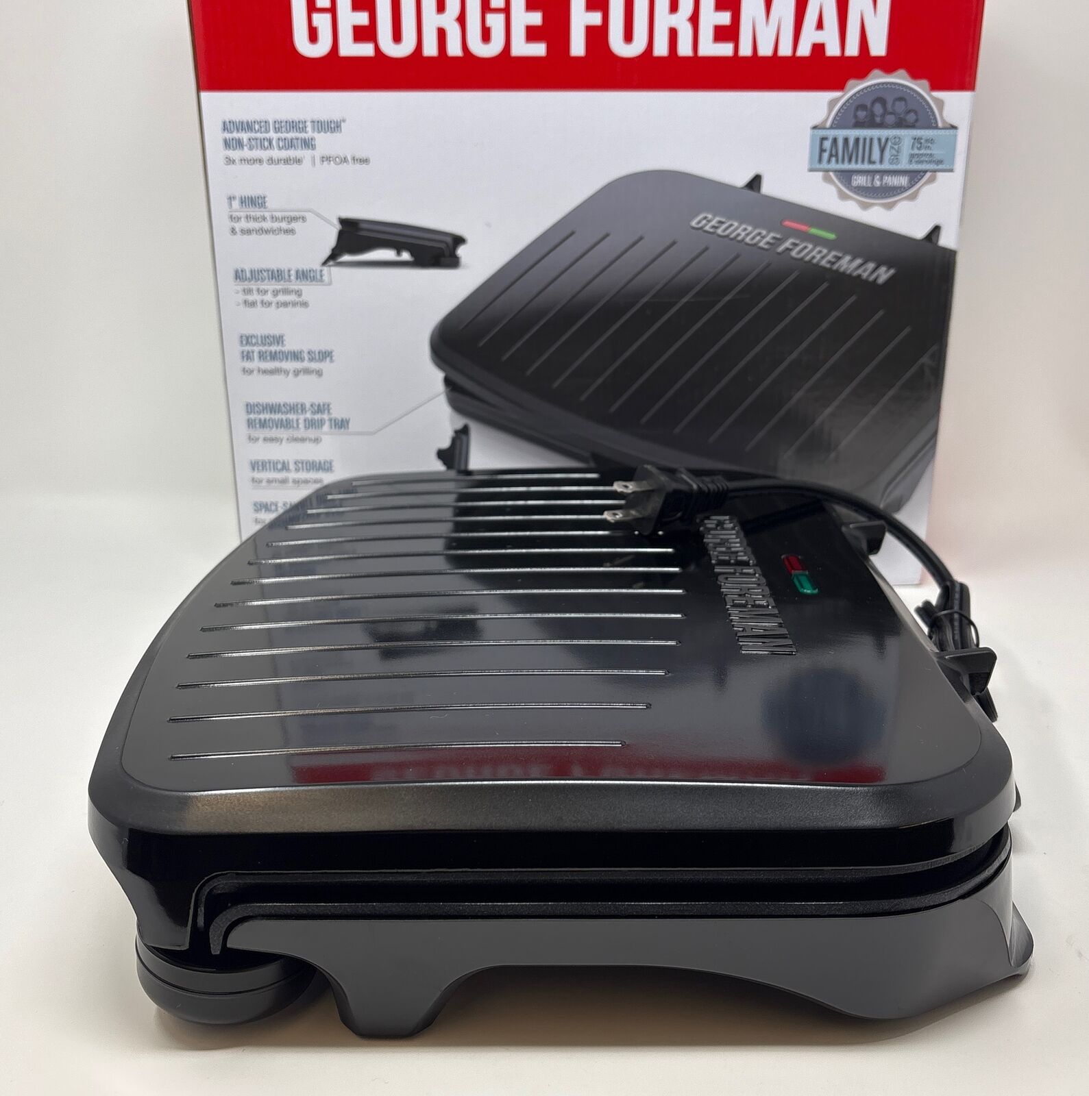 George Foreman 5-Serving Classic Plate Electric Indoor Grill and Panini Press