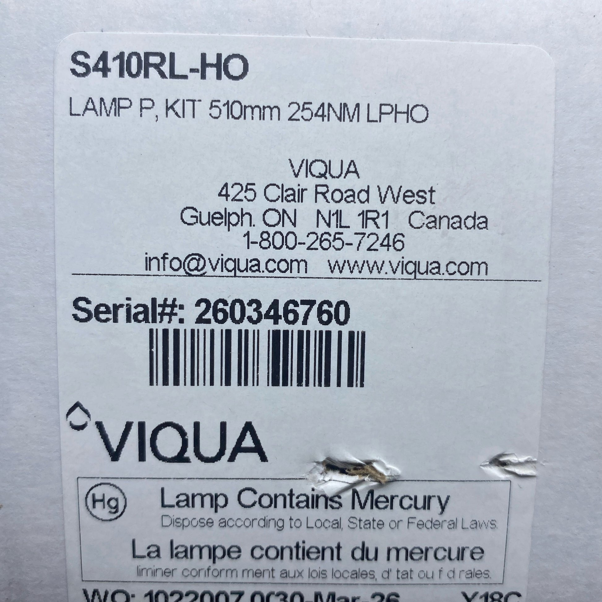 Serial #/Tag-UNT541687QRE