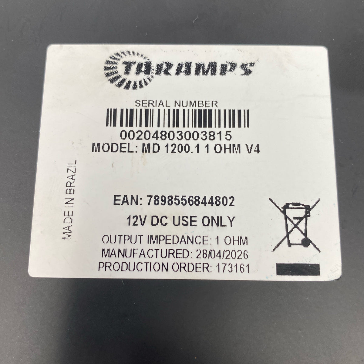 Serial #/Tag-UNT673362RPO