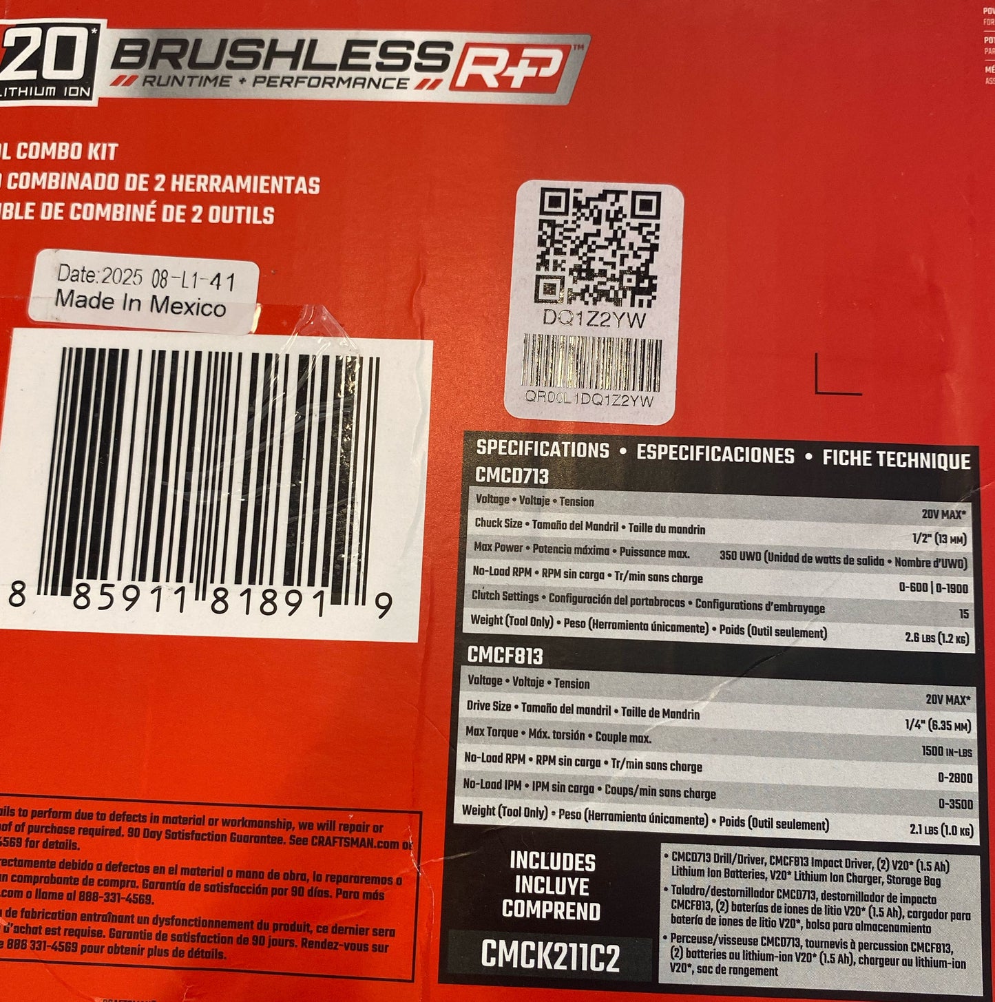 Serial #/Tag-UNT168230WYB