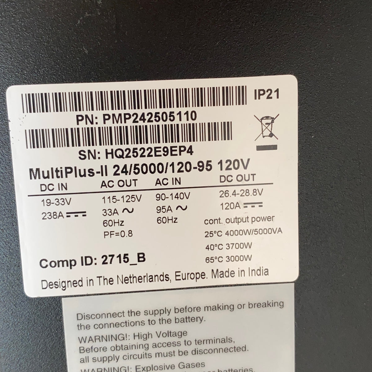 Serial #/Tag-LPNRRHW0452494