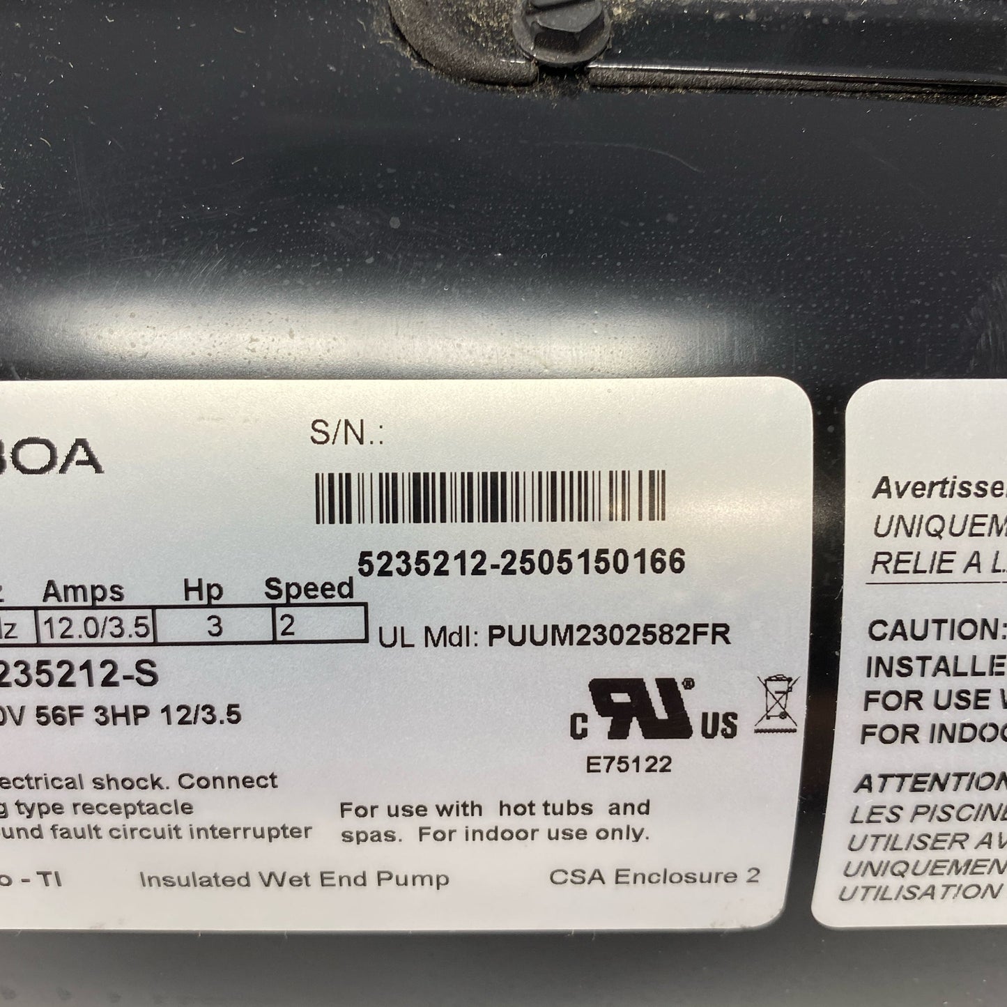 Serial #/Tag-UNT5272619RW