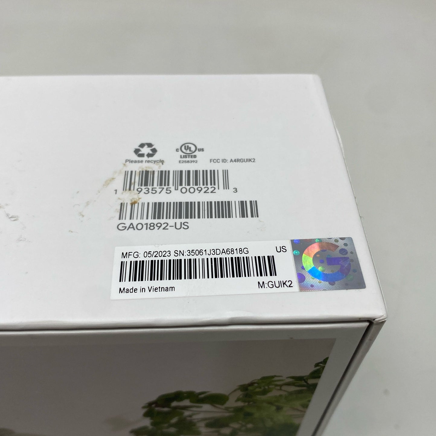 Serial #/Tag-UNT578661PTH