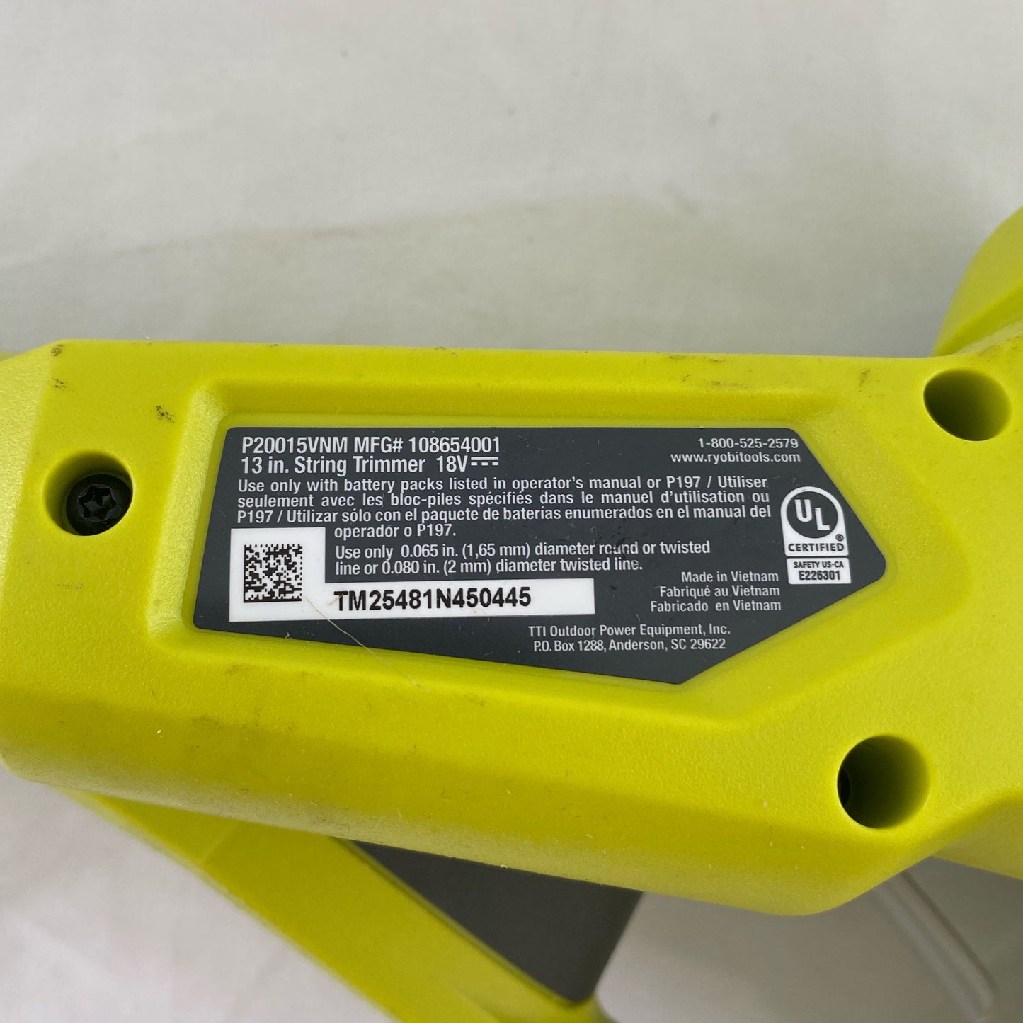 Serial #/Tag-LPNNA6DL5V2SC