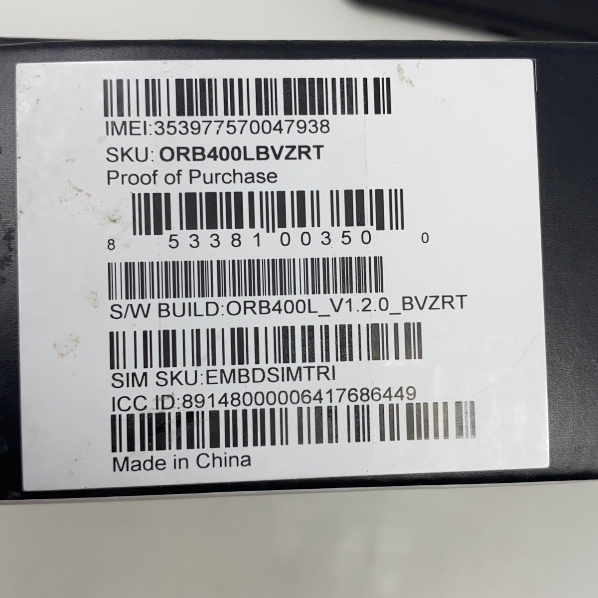 Serial #/Tag-UNT1579469JM