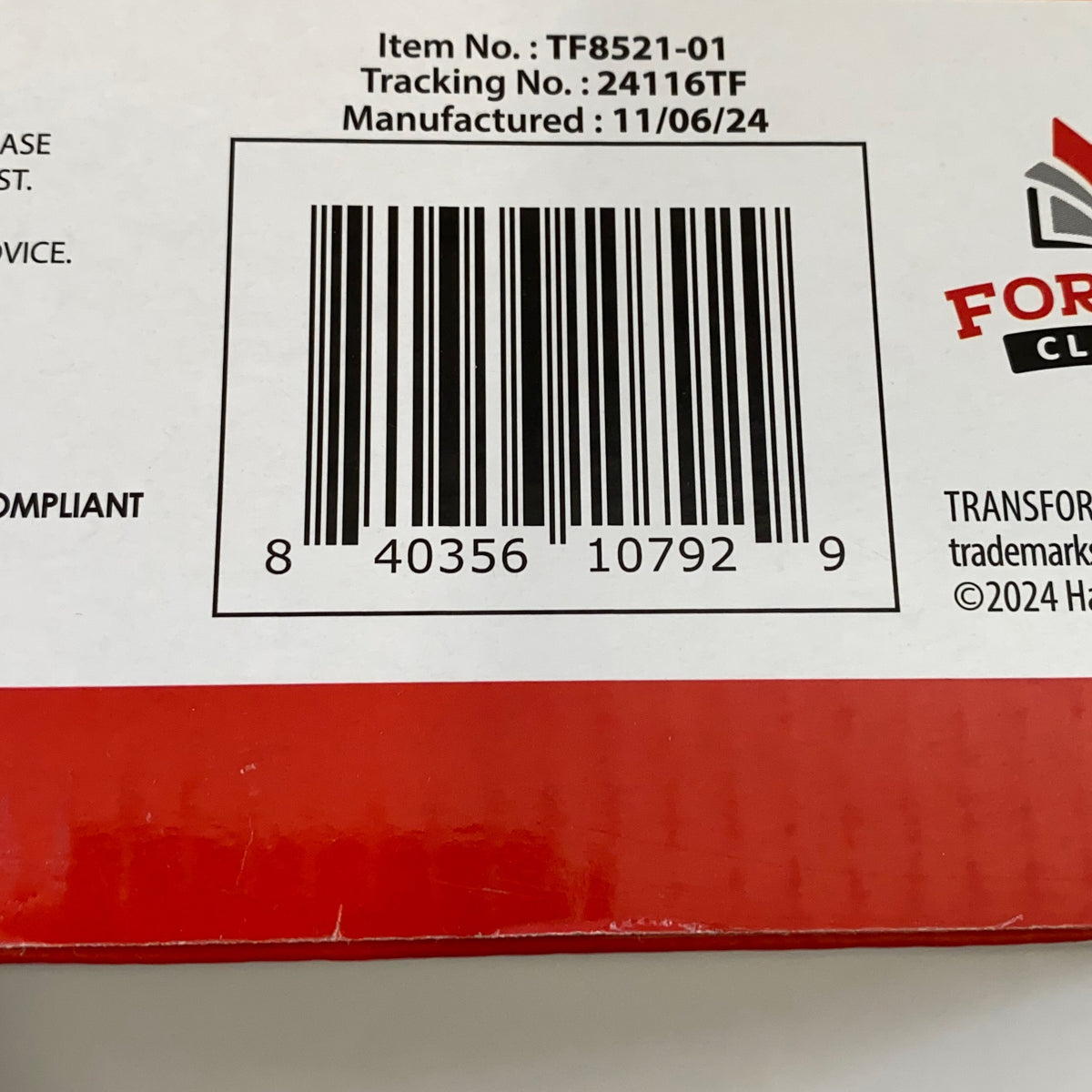 Serial #/Tag-UNT032425W12