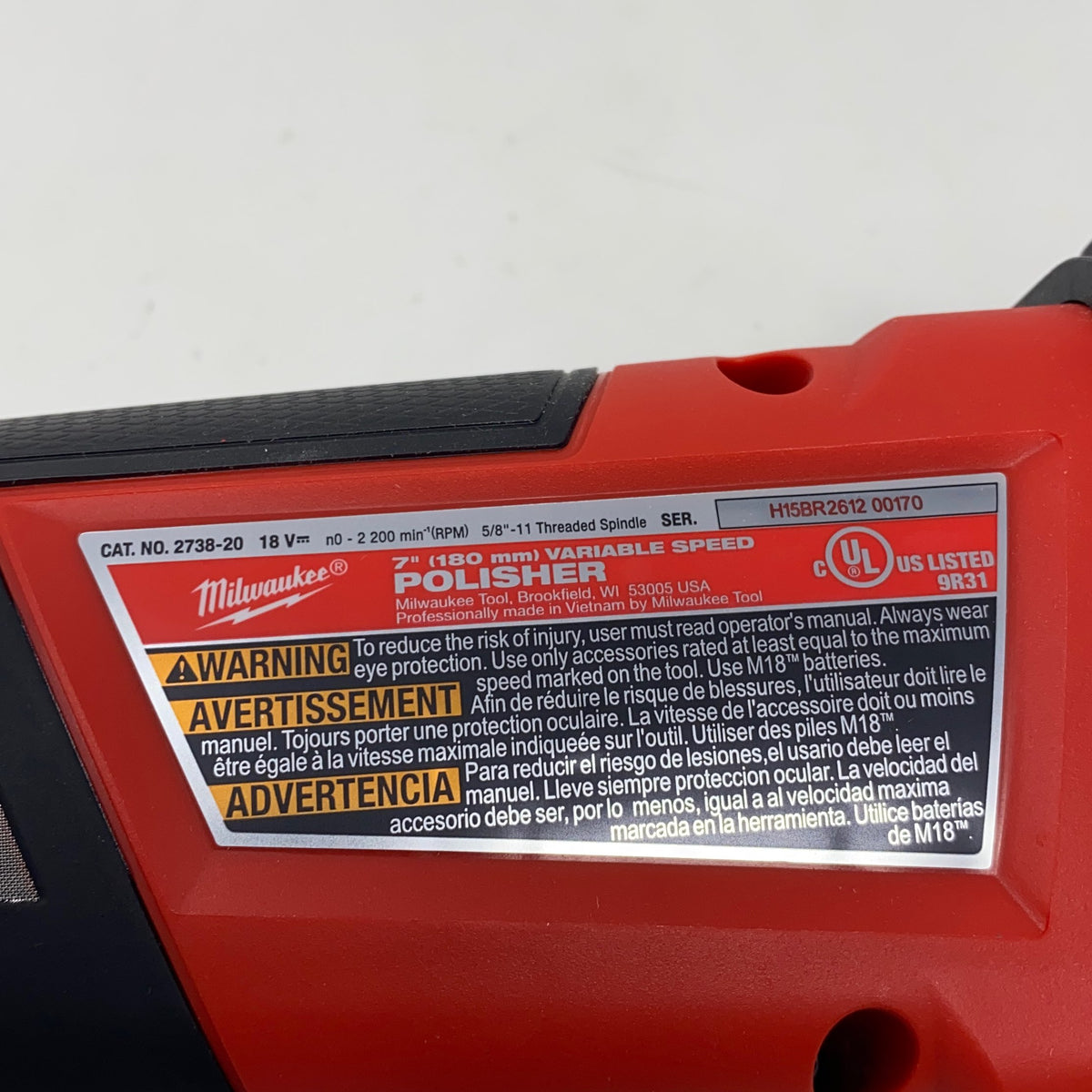 Serial #/Tag-UNT9878258CA