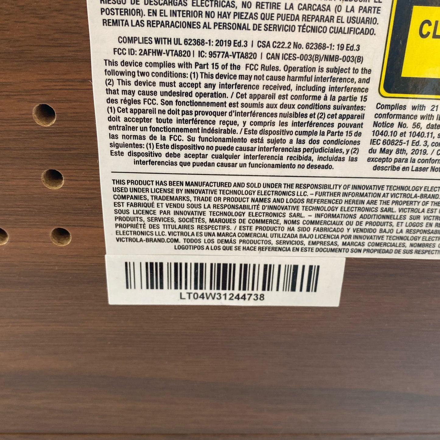 Serial #/Tag-LPNNA6VHCK776