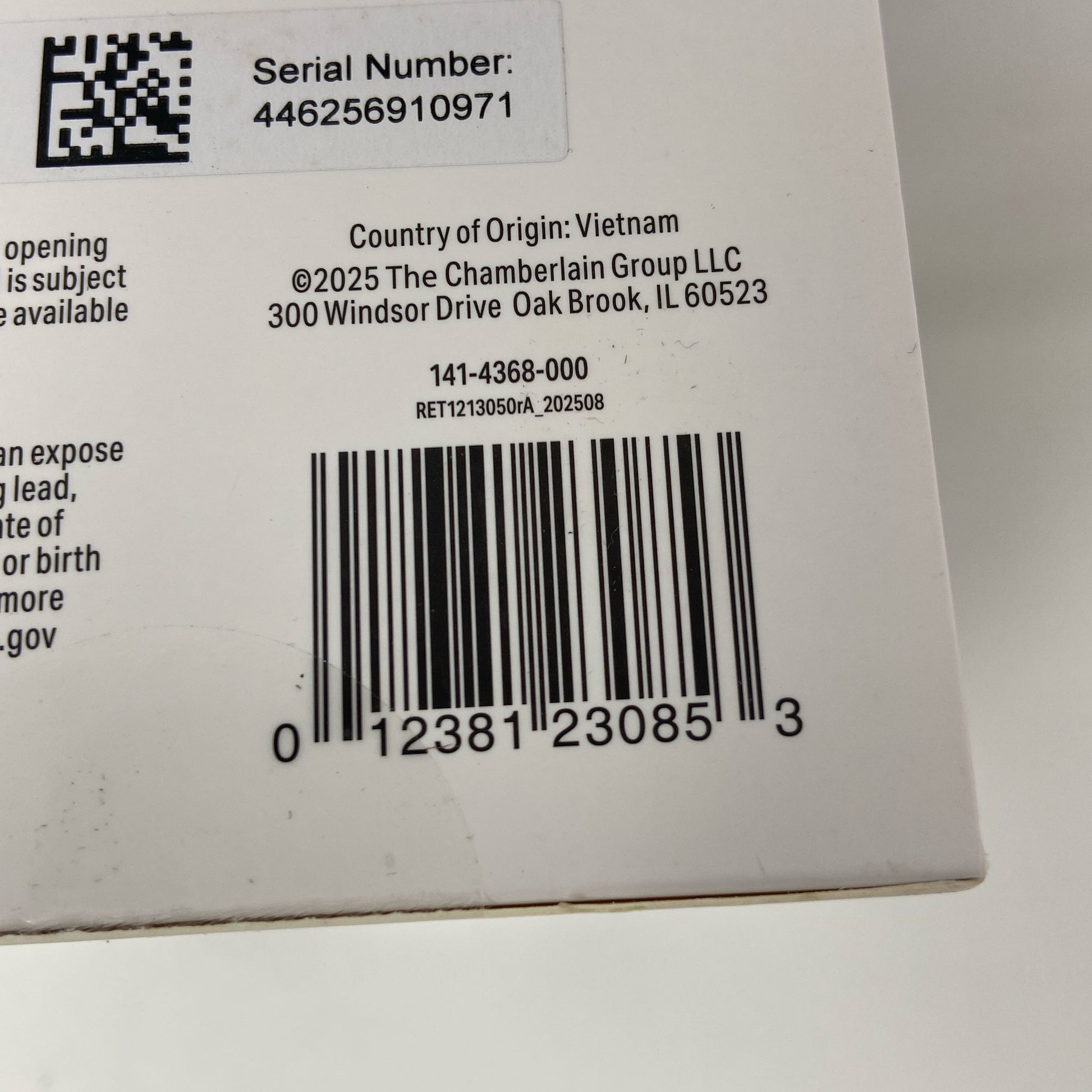 Serial #/Tag-UNT425140G0I