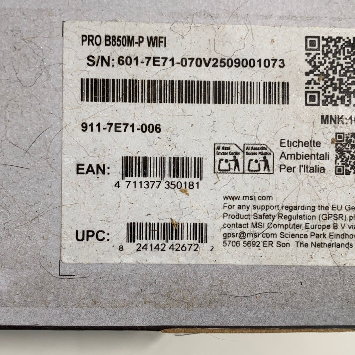 Serial #/Tag-UNT878957WS9