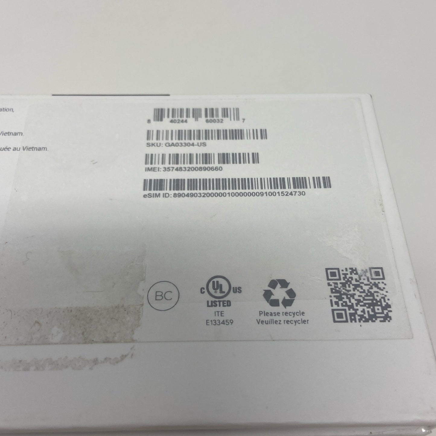 Serial #/Tag-UNT743734B6G