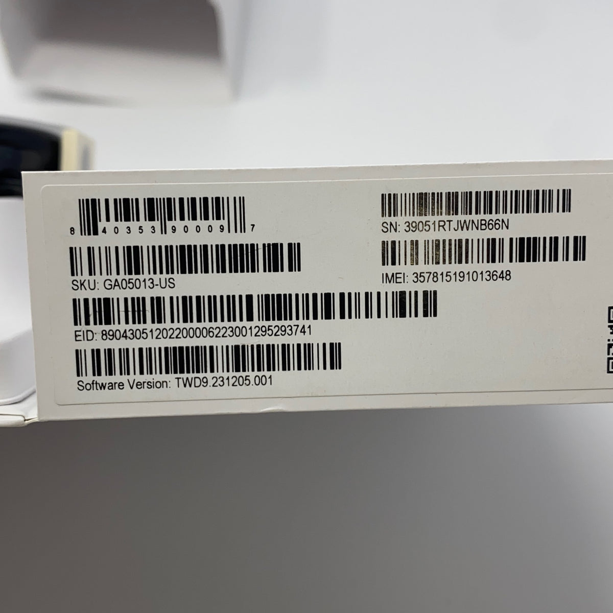 Serial #/Tag-UNT91238694P