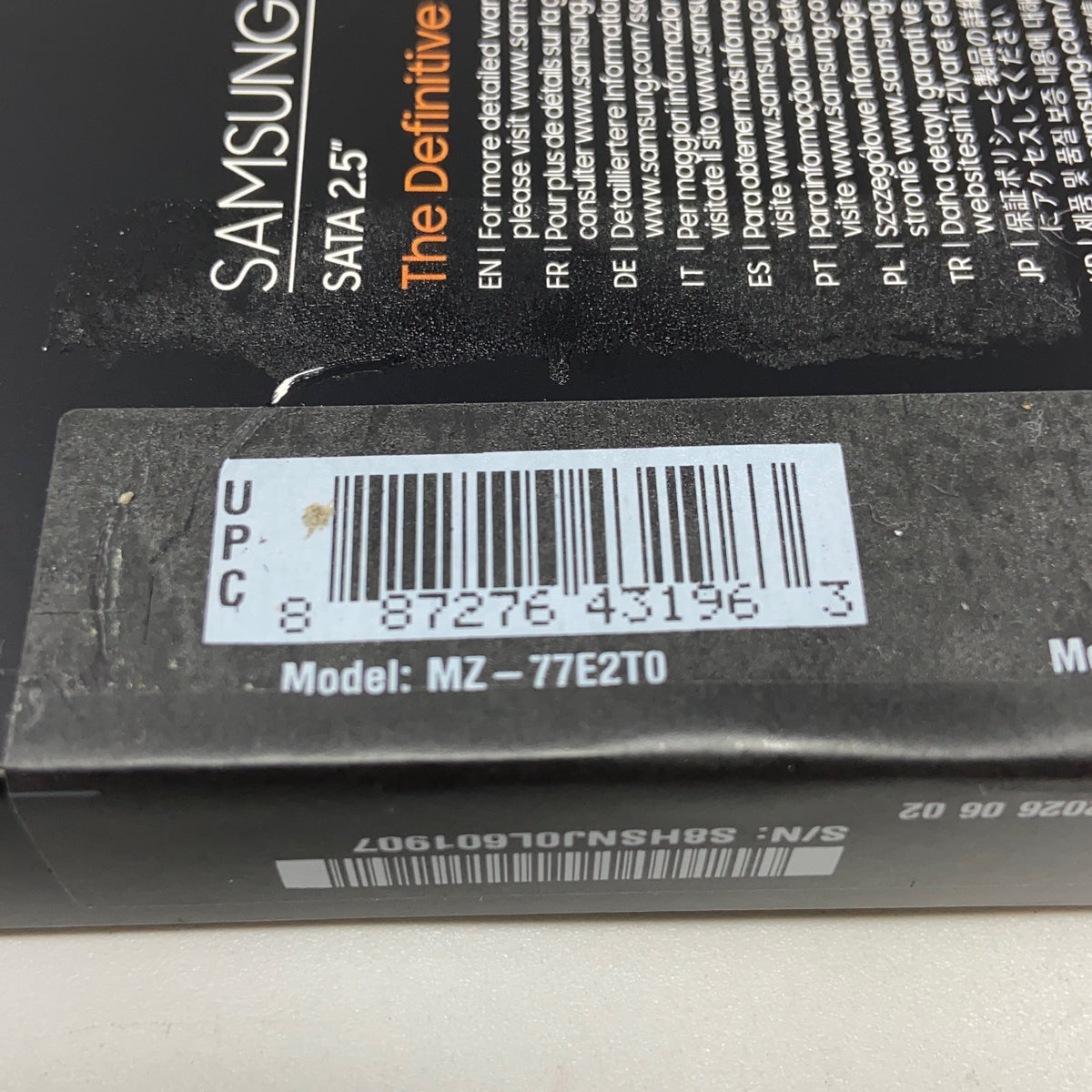 Serial #/Tag-UNT401435RZM