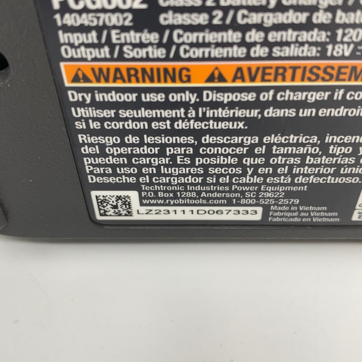 Serial #/Tag-LPNO618503124