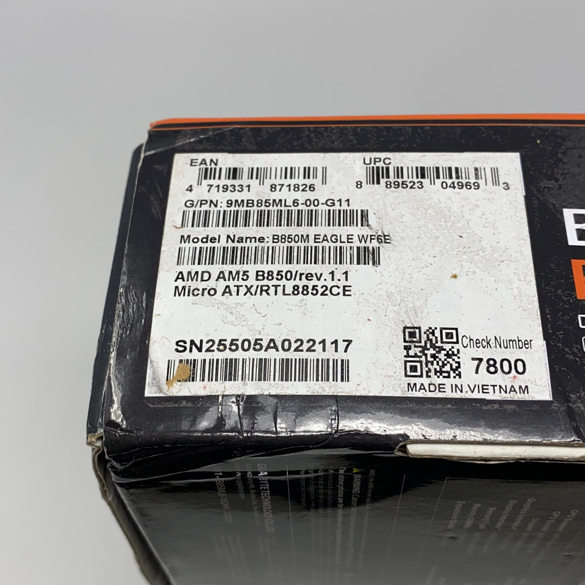 Serial #/Tag-UNT433118MYV