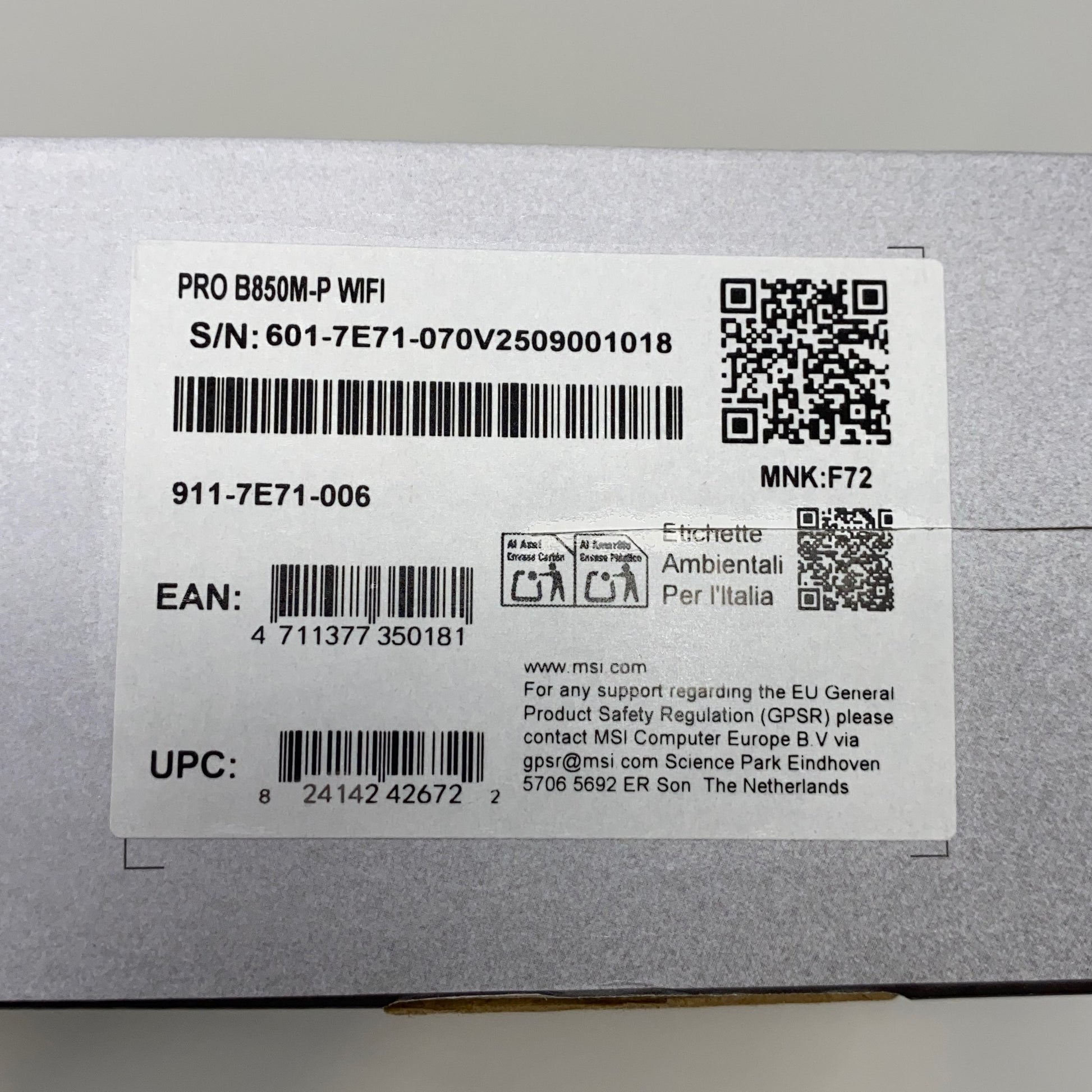 Serial #/Tag-LPNPMGJ6441242