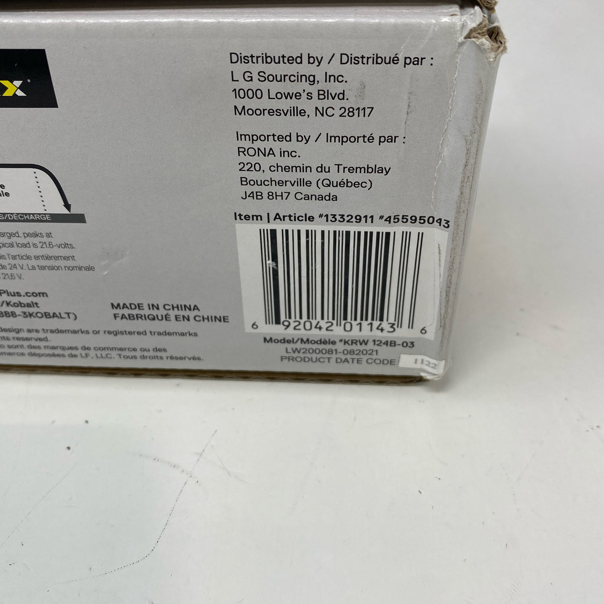 Serial #/Tag-UNT9272157U6