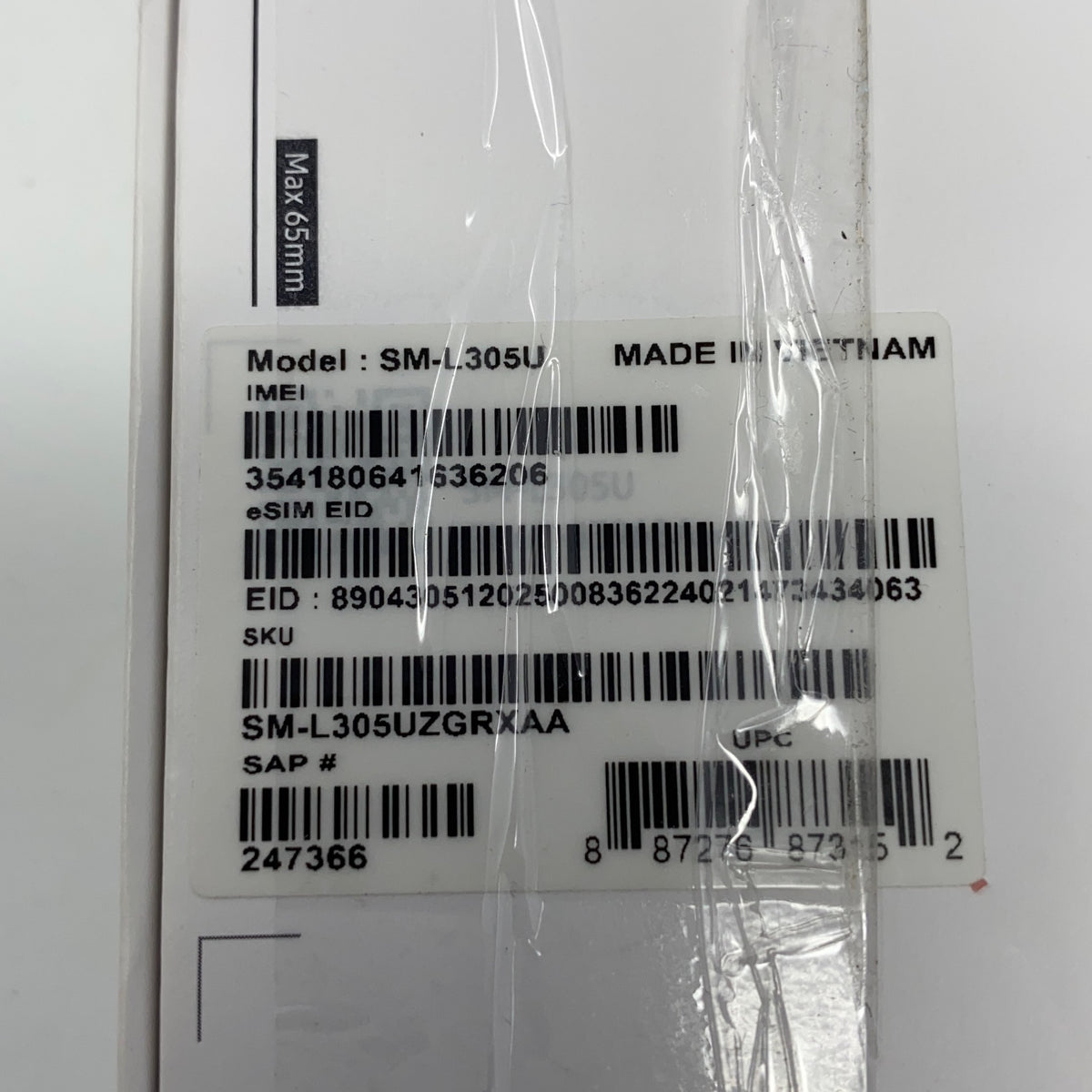 Serial #/Tag-UNT265741RWS