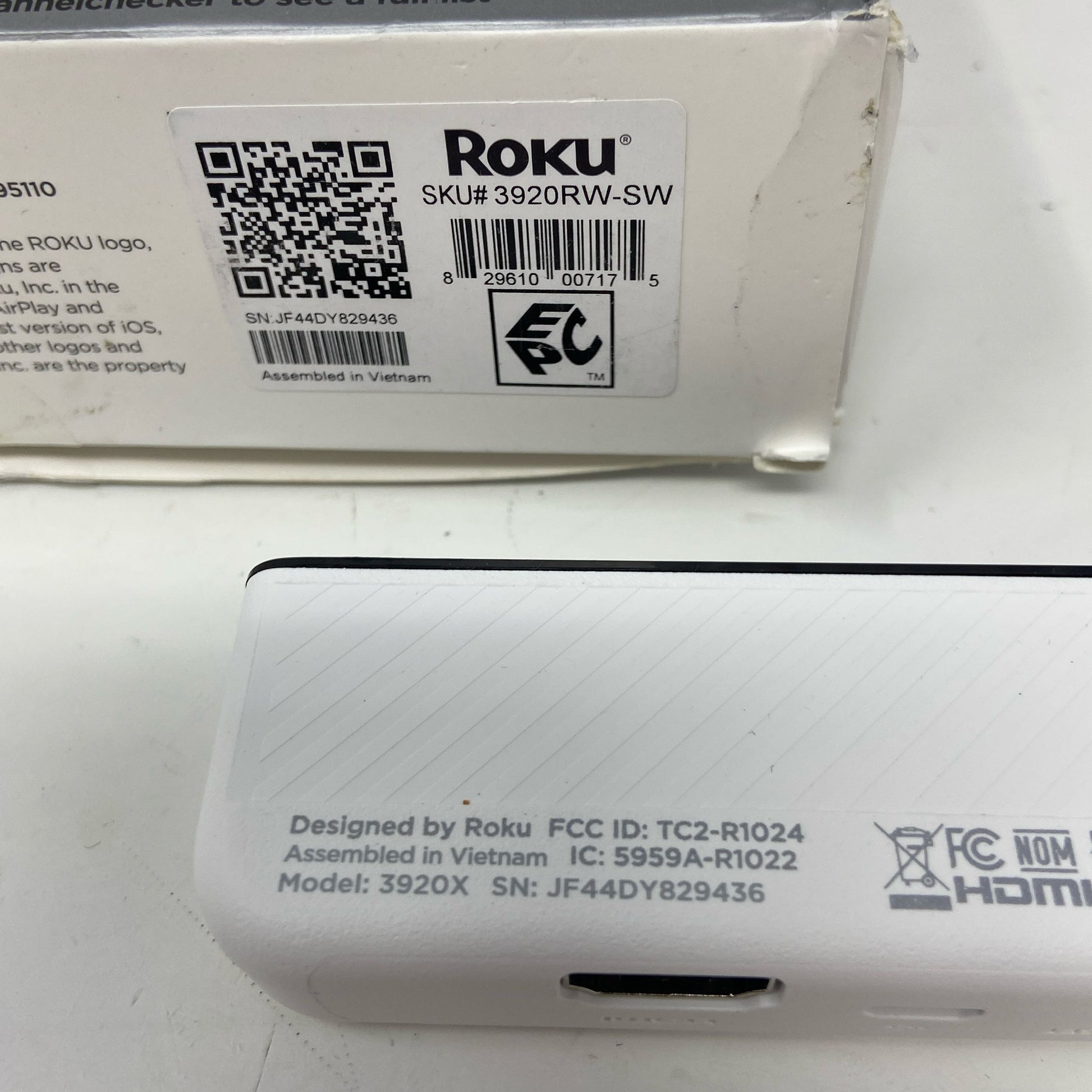 Serial #/Tag-LPNPMGN2392977