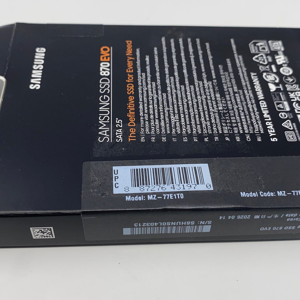 Serial #/Tag-UNT37490207HO