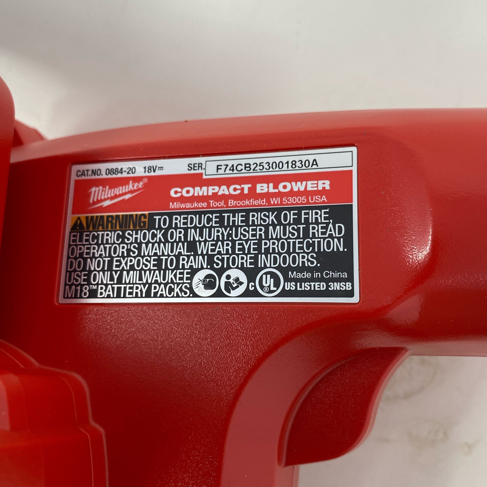 Serial #/Tag-UNT898726OZK
