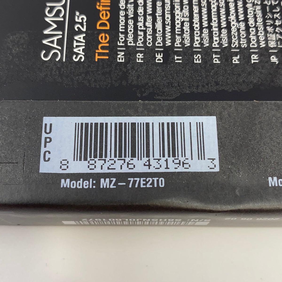 Serial #/Tag-UNT099472T02