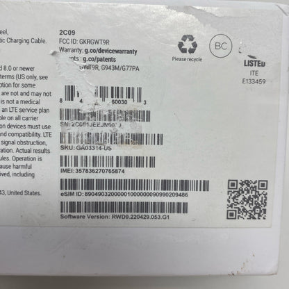 Serial #/Tag-UNT228908LYE