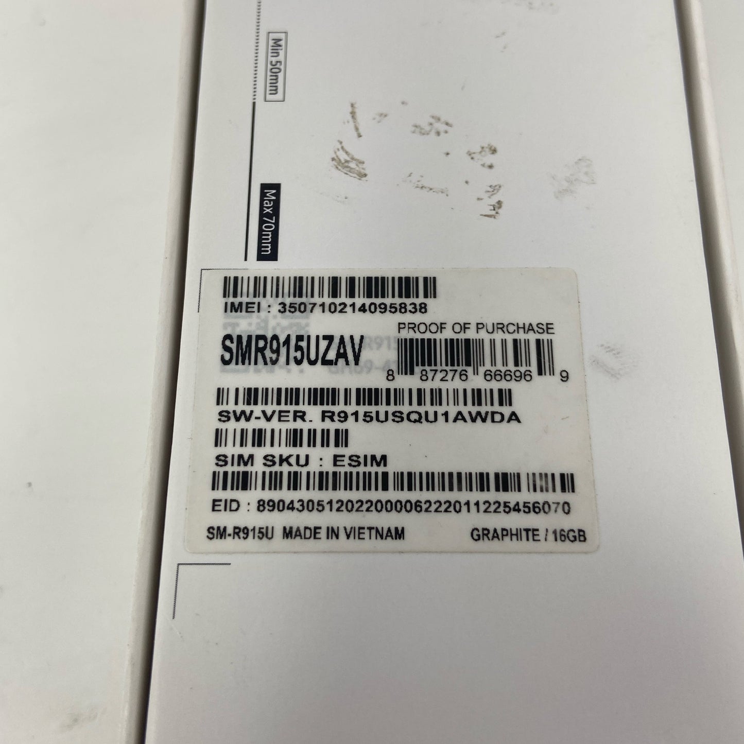 Serial #/Tag-UNT974748768