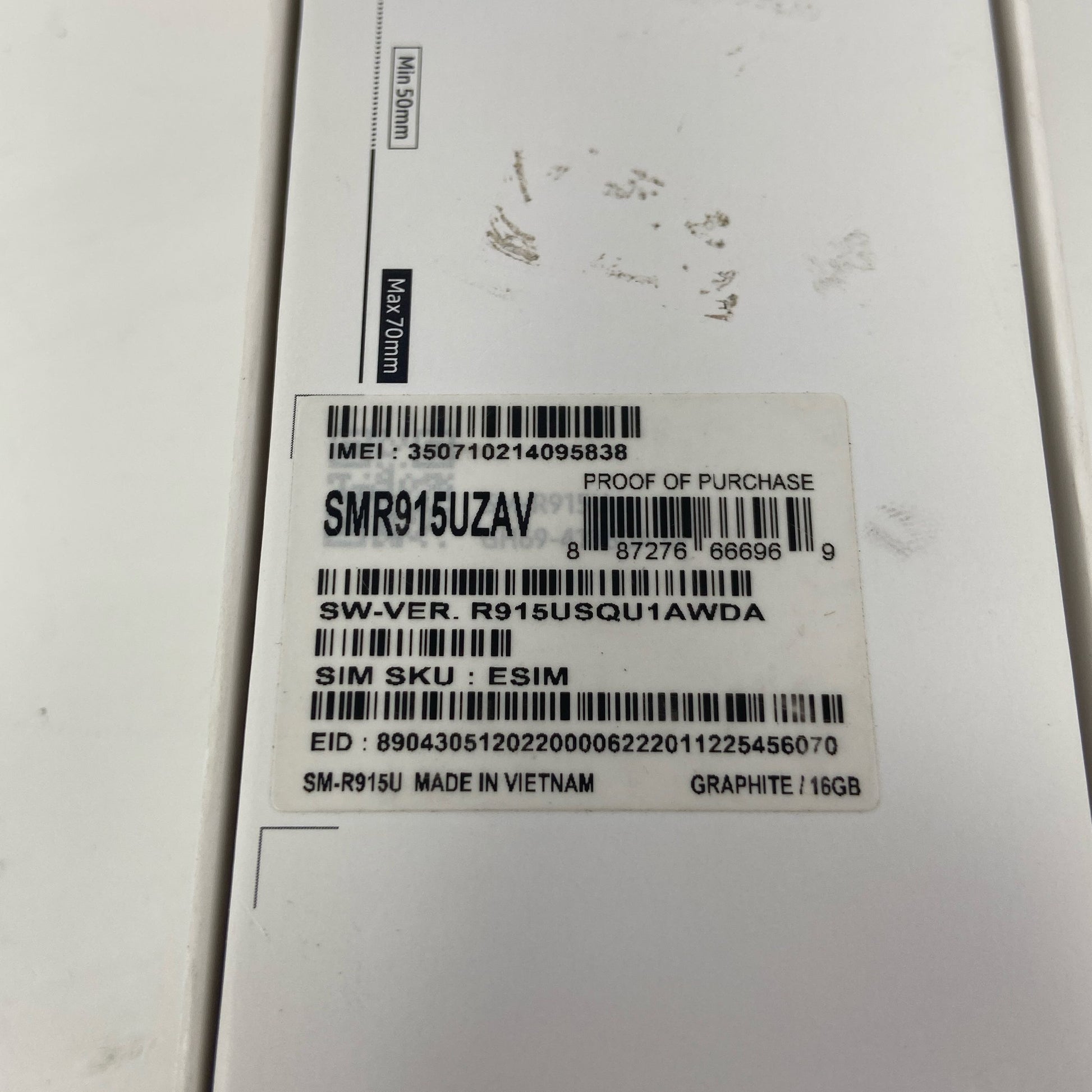 Serial #/Tag-UNT974748768