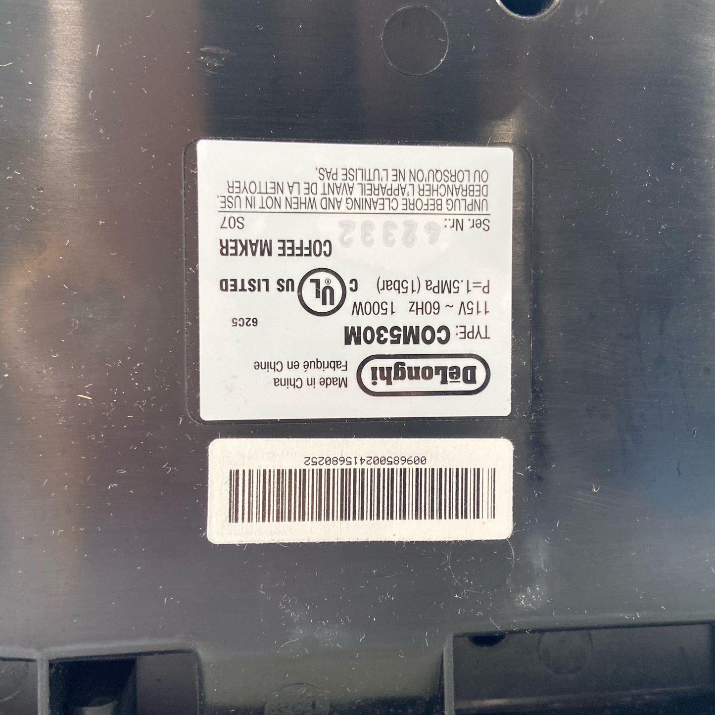 Serial #/Tag-LPNNG4GCDZK18
